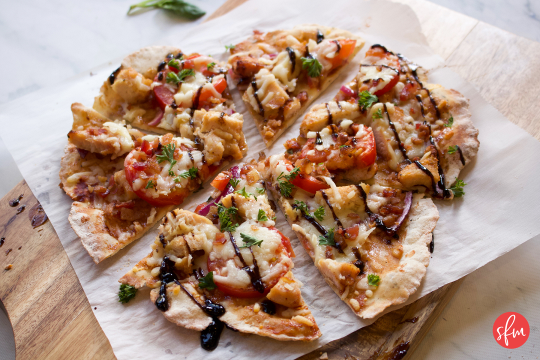 BBQ Chicken Pizza {Made with 2 Ingredient Dough}
