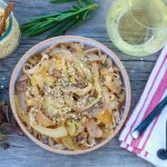 Caramelized Cipollini Onions and Mushrooms with Pasta and Thyme Cashew Parmesan