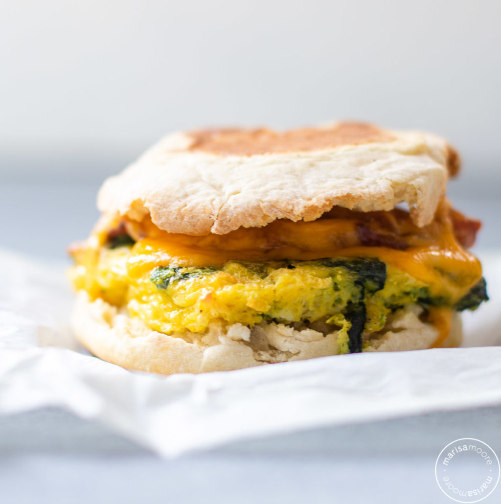 Spinach, Egg & Cheese Breakfast Sandwiches (Freezer-Friendly)