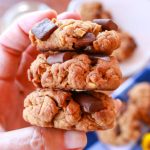 Chunky Vegan Peanut Butter Chocolate Cookies