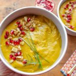 Gingered Red Kuri Squash Soup with Pomegranates