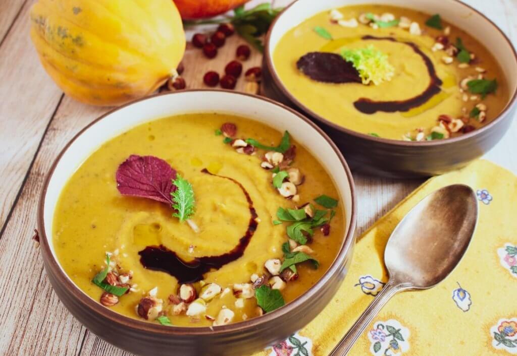 Roasted Butternut Squash Soup with Hazelnuts