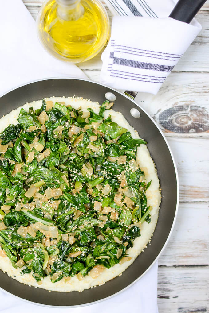Grits Smothered with Mustard Greens