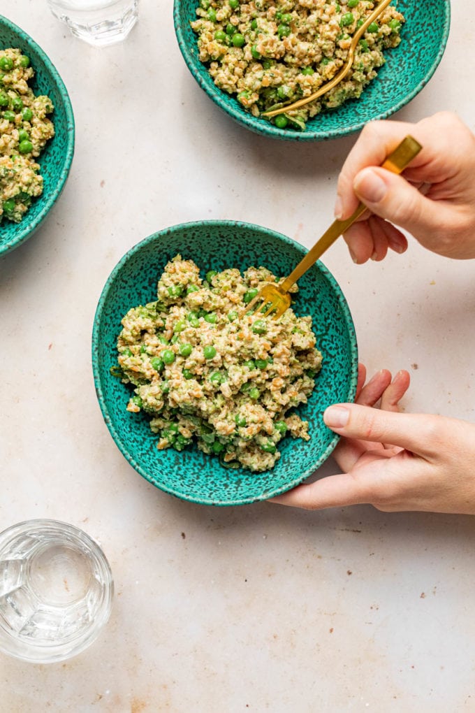 Nourishing farro pesto pilaf