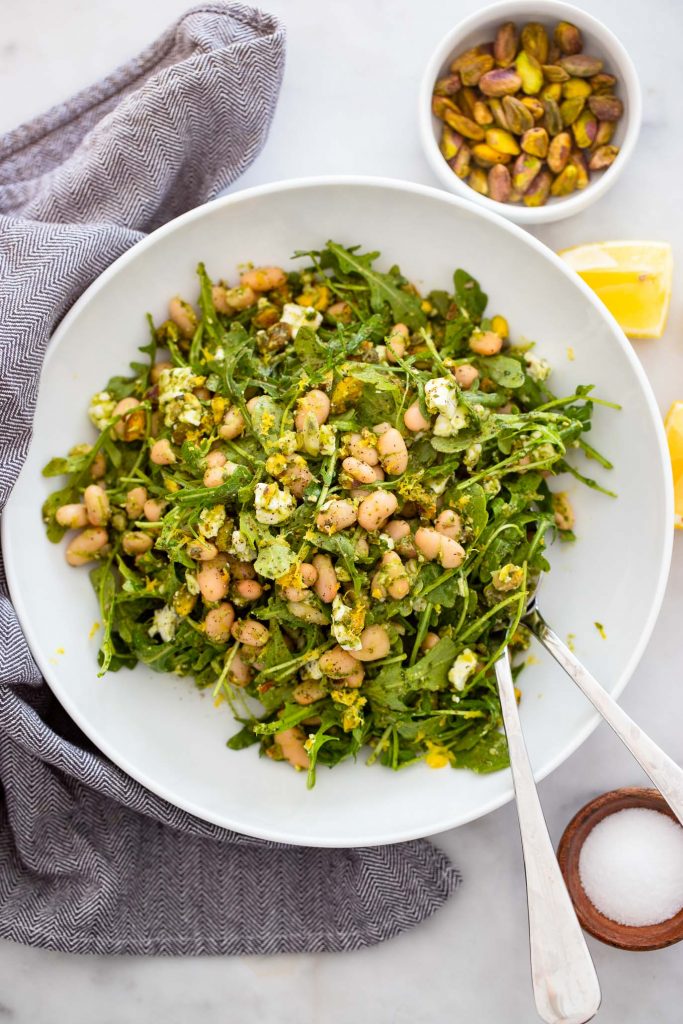White Bean Pesto Salad with Arugula