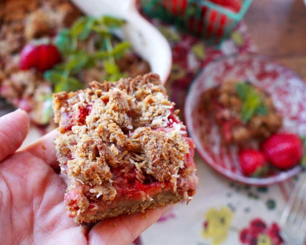 Strawberry Blondies with Coconut