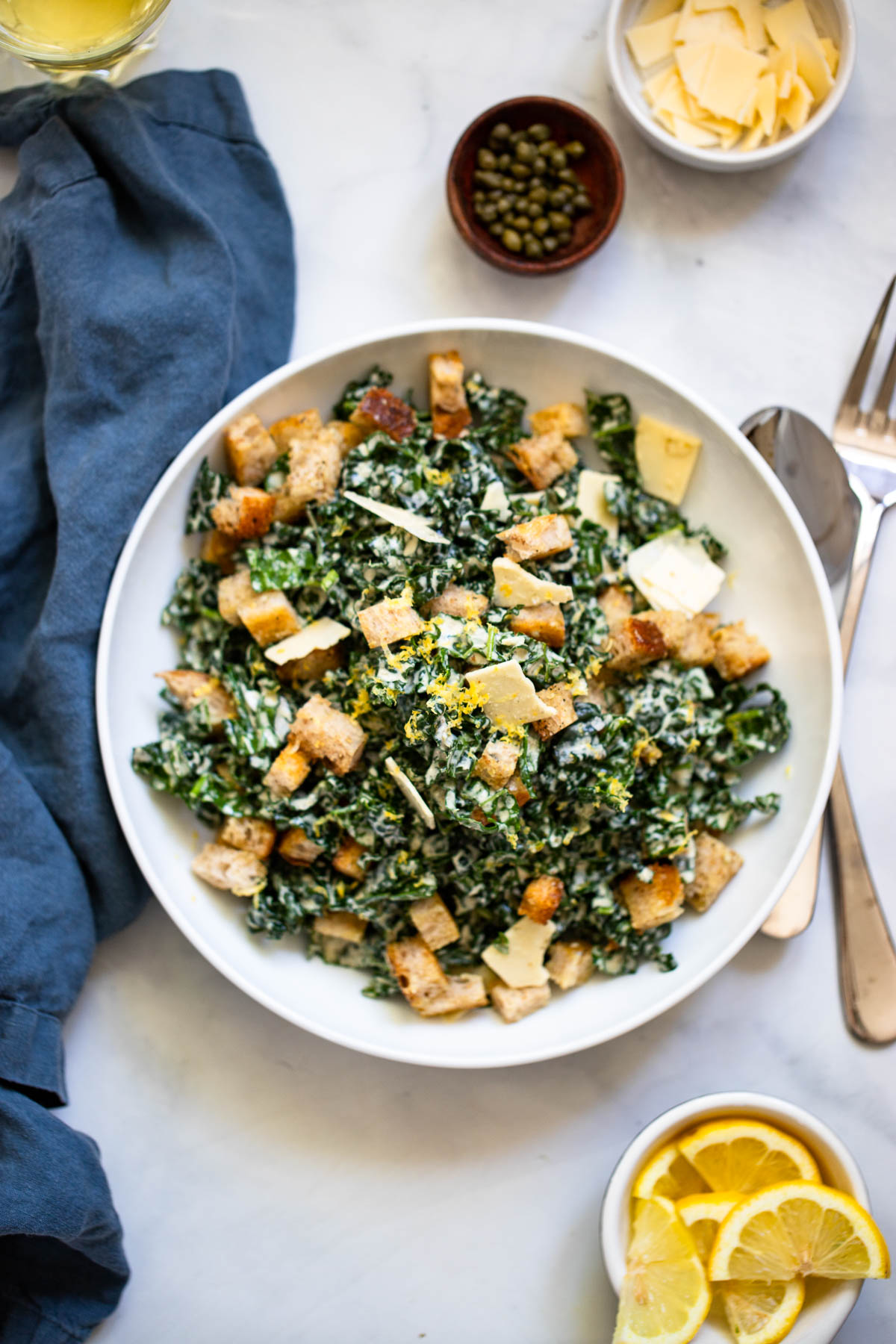 Lemon Kale Caesar Salad