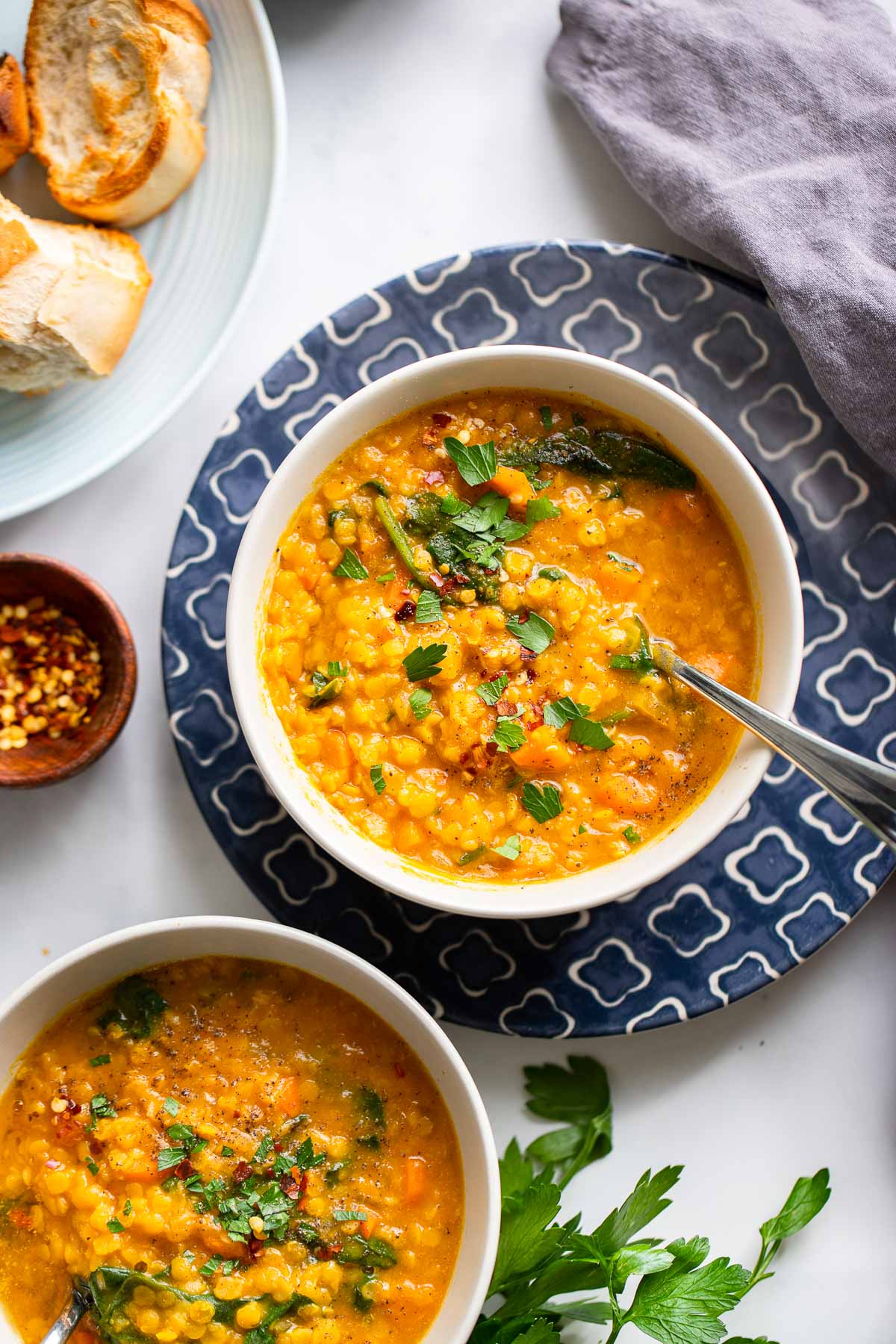 One Pot Red Lentil Pumpkin Soup