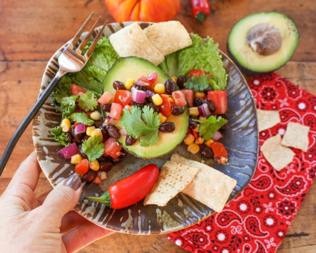 Stuffed Avocado with Southwestern Black Beans