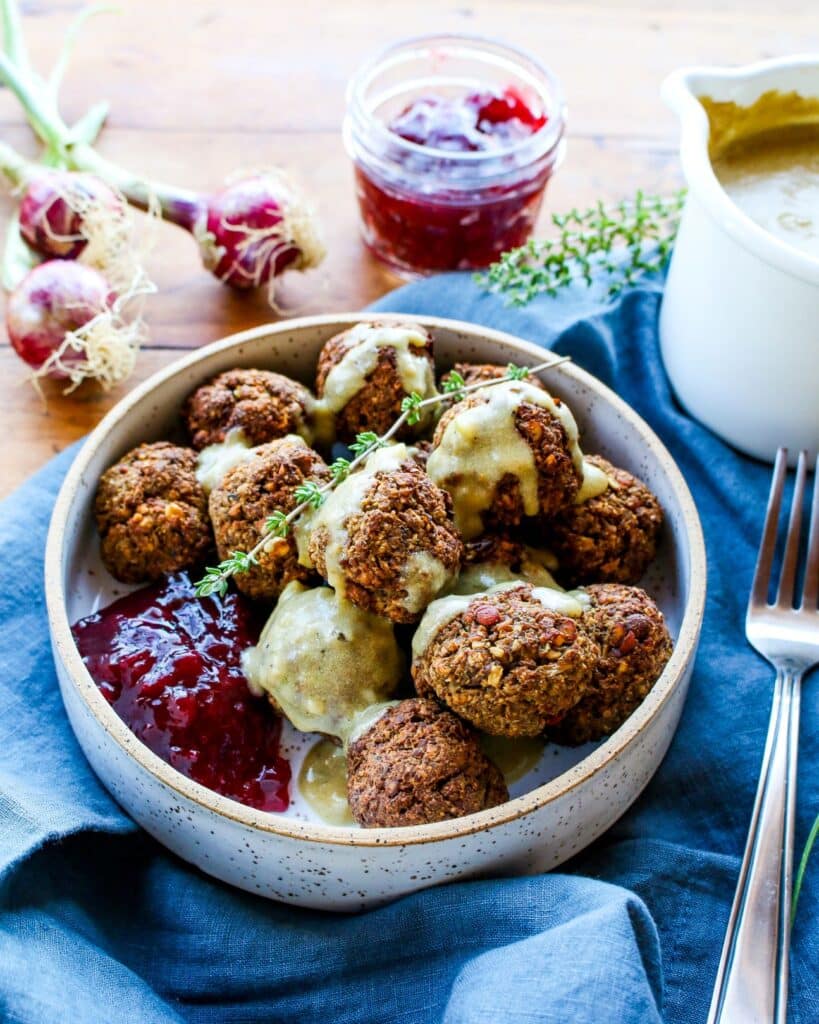 Vegan Swedish Meatballs with Sauce
