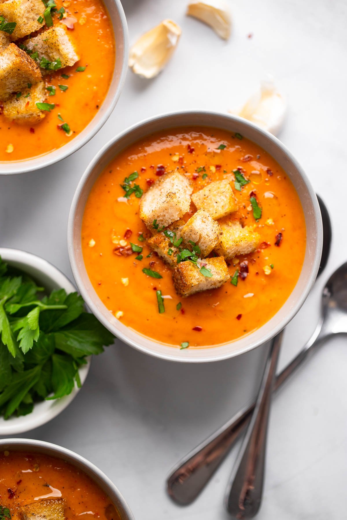 Butternut Squash and Red Pepper Soup￼