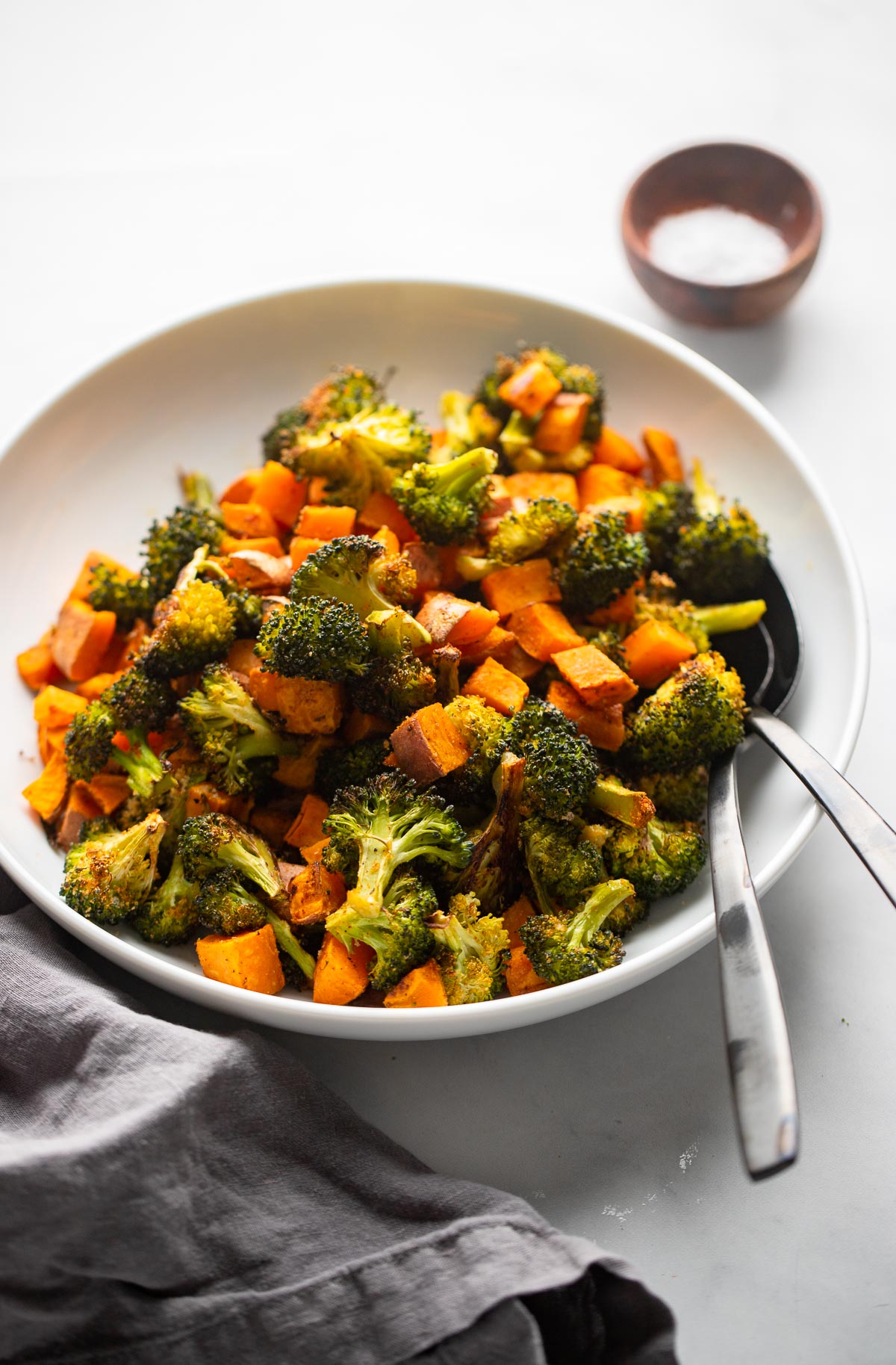 Roasted Sweet Potatoes and Broccoli