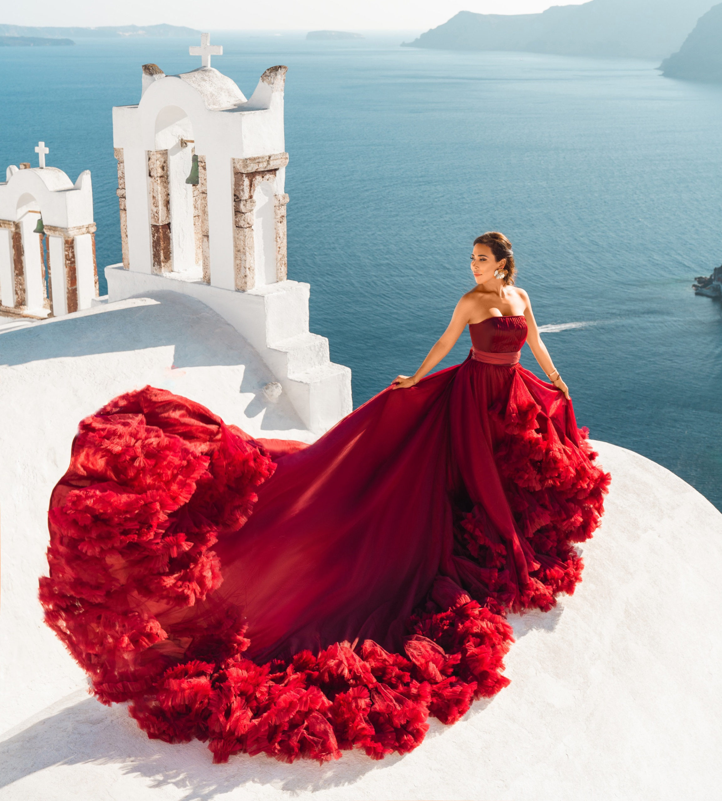 Are you dreaming of a maxi dress photoshoot?  We recommend ordering a chic Santorini Greek dress photoshoot