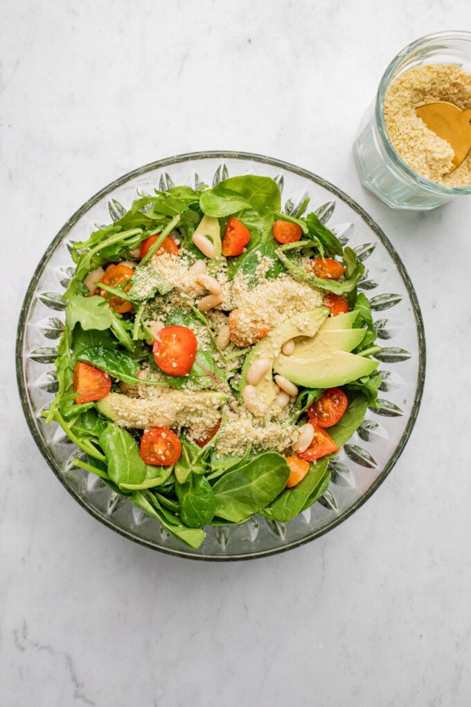 10 Minute Fast Spinach and Arugula Salad