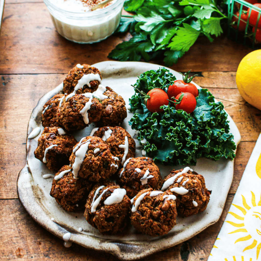 Greek Black Eyed Peas Vegan Meatballs