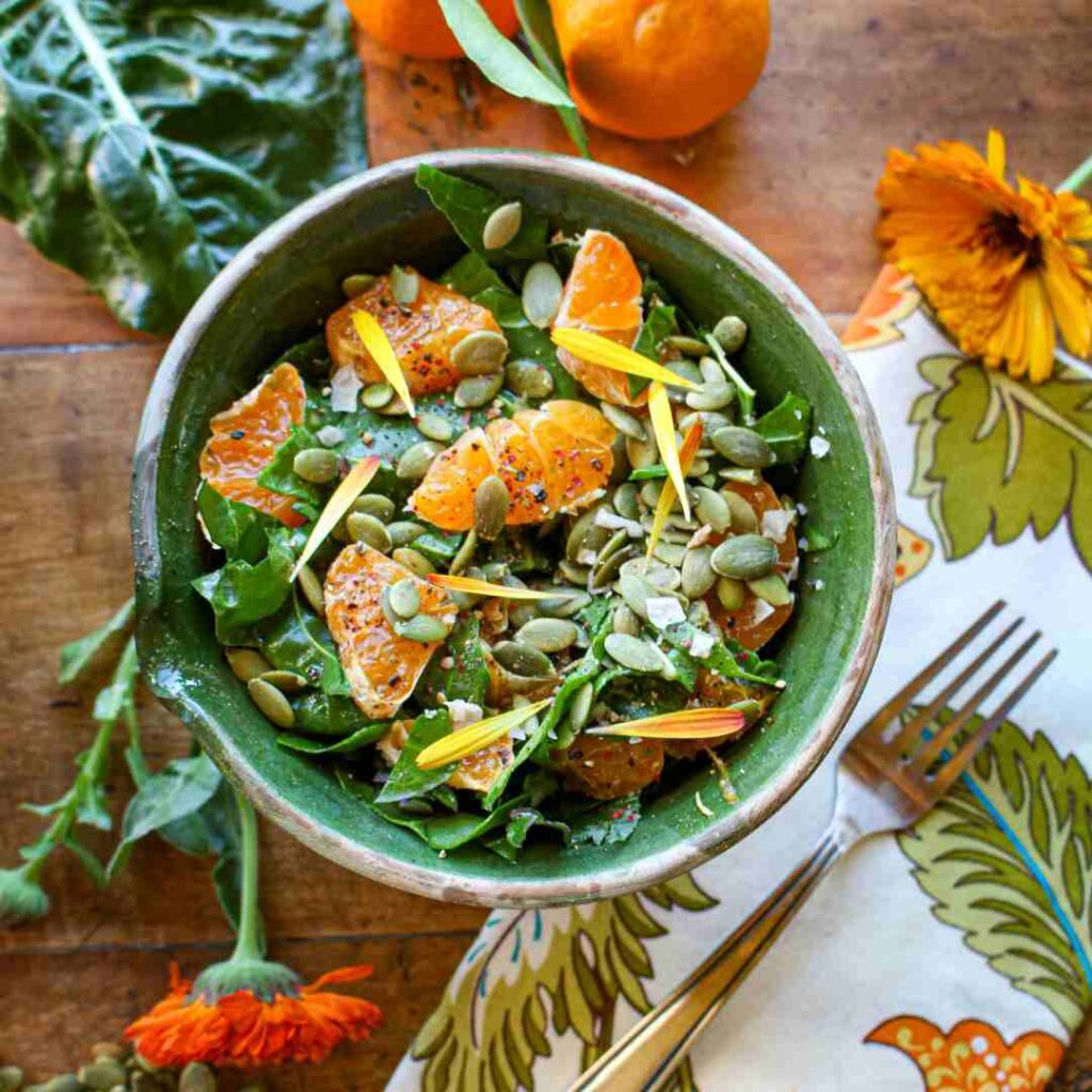 Swiss Chard Salad with Oranges and Citrus Vinaigrette