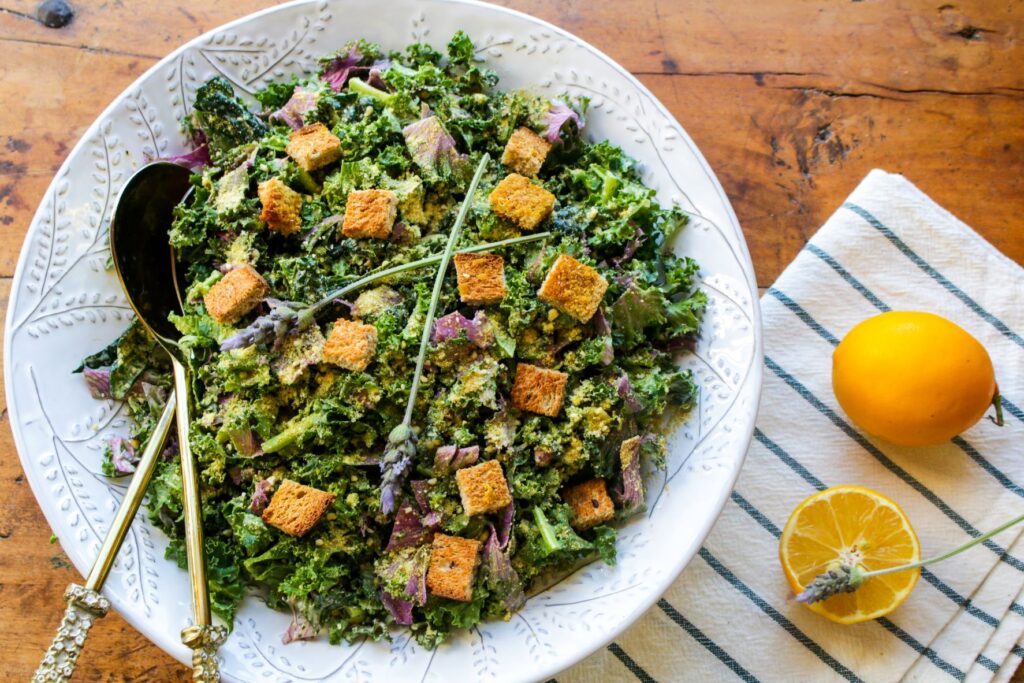Vegan Kale Caesar Salad