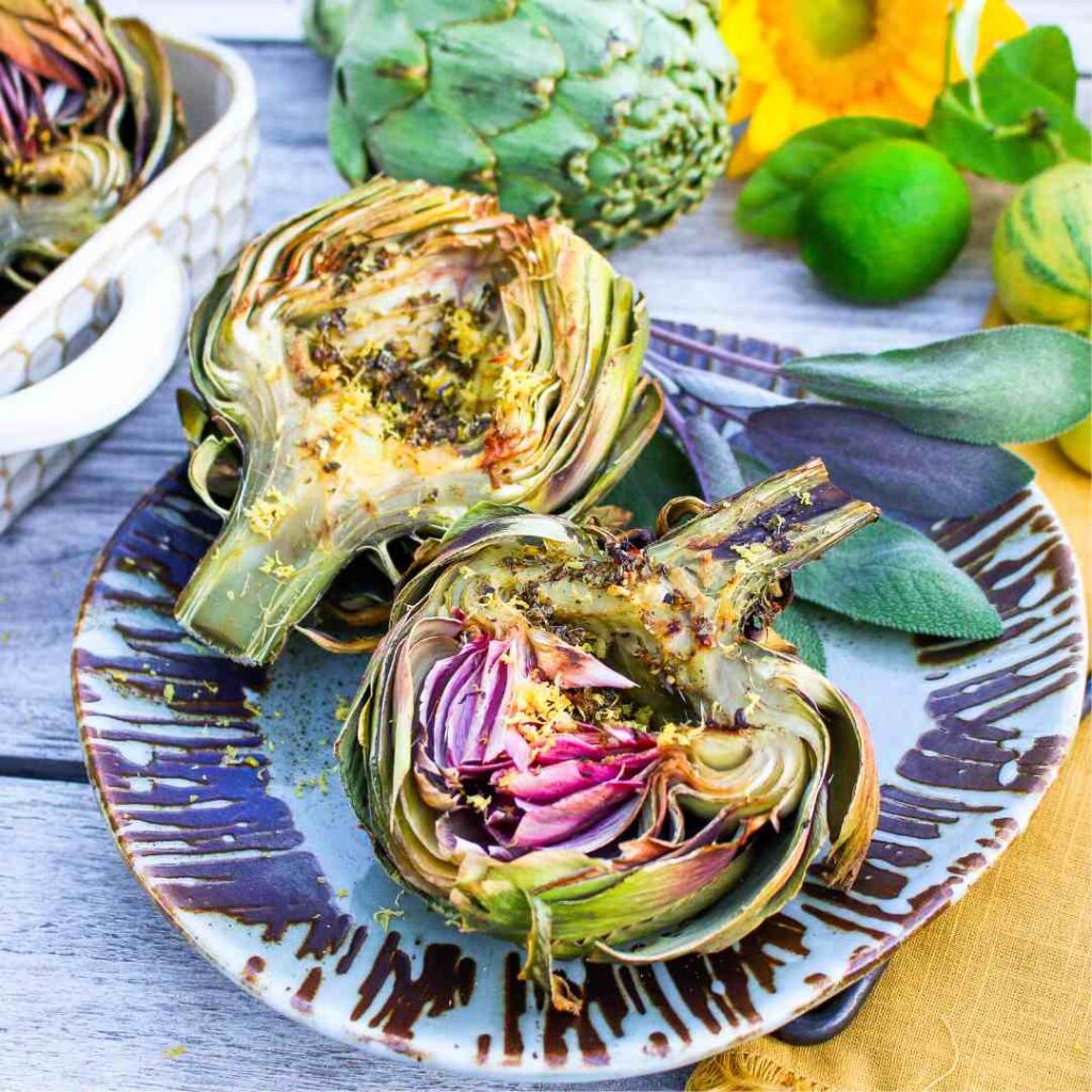 Lemon Herb Grilled Artichokes