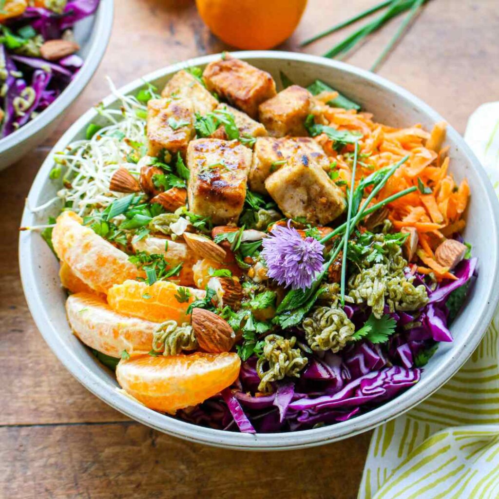 Crunchy Mandarin Tofu Salad