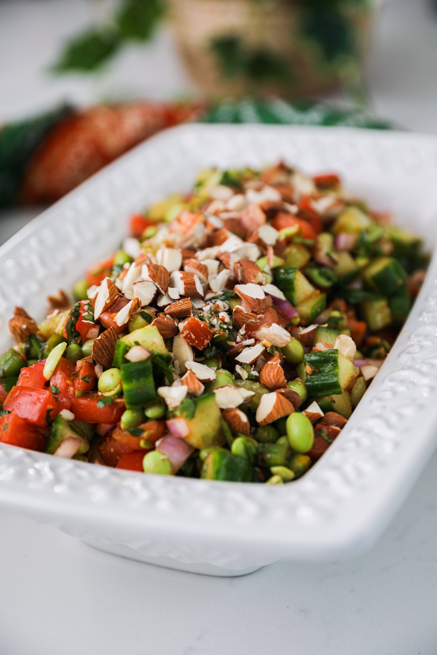 Indian Kachumber Salad With Edamame