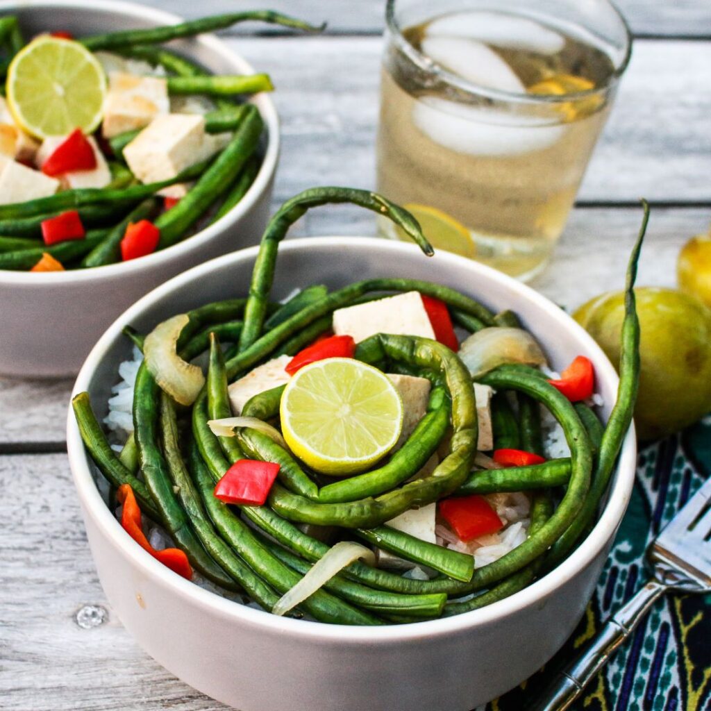 Vegan Stir Fry with Chinese Long Beans and Tofu