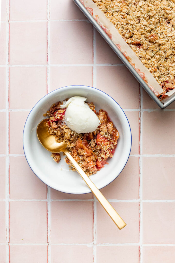Nourishing Rhubarb and Rolled Oat Crisp