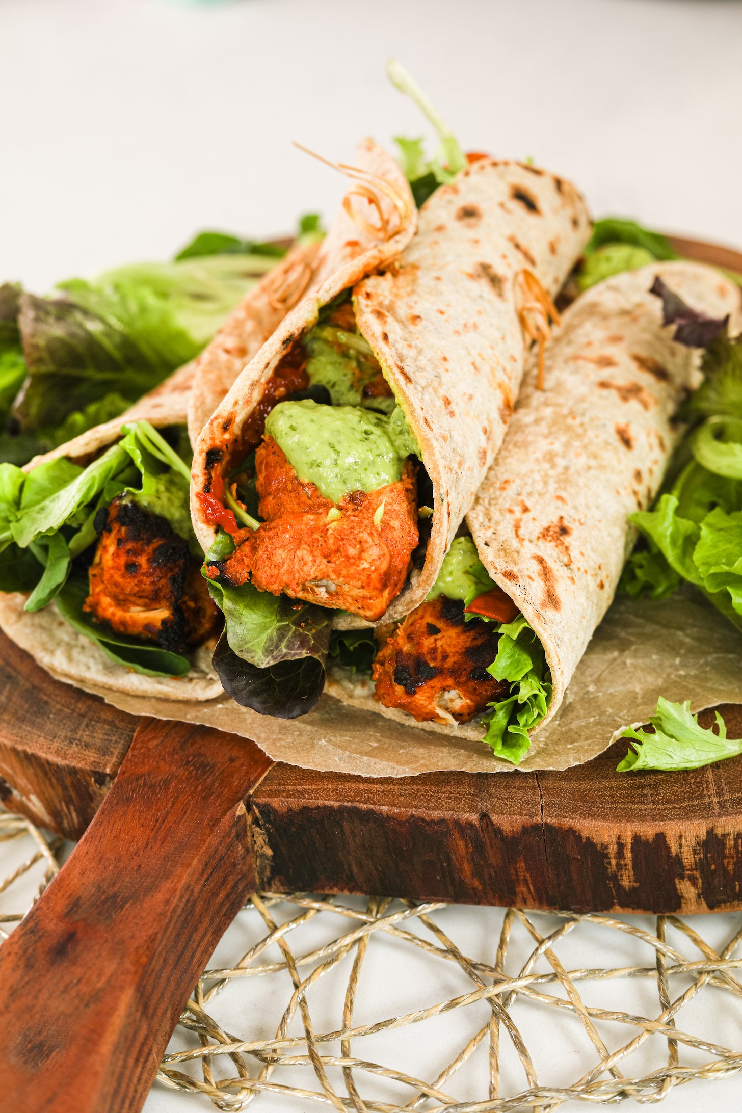 Indian Tandoori Chicken Tikka Wraps (Tender Breast!)