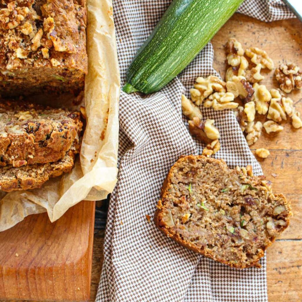 Vegan Zucchini Bread with Dates and Walnuts