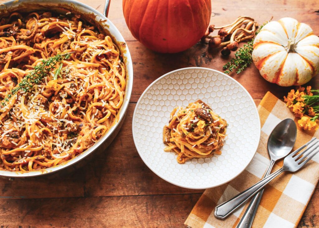 Vegan Carbonara with Pumpkin