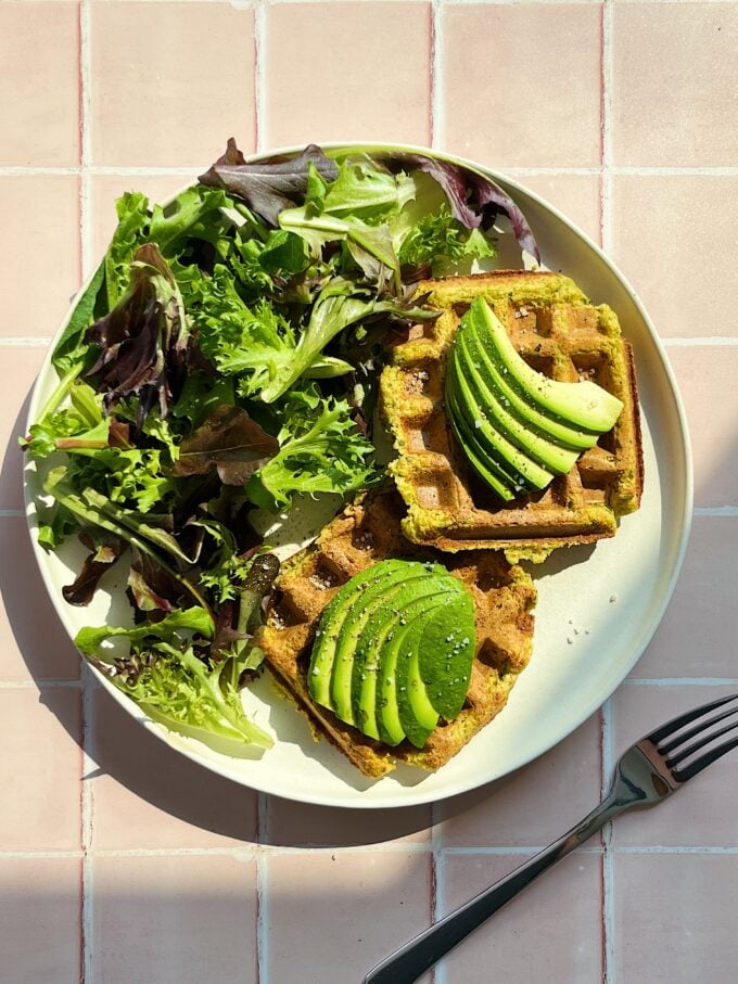 30 Minute Savory Zucchini Waffles