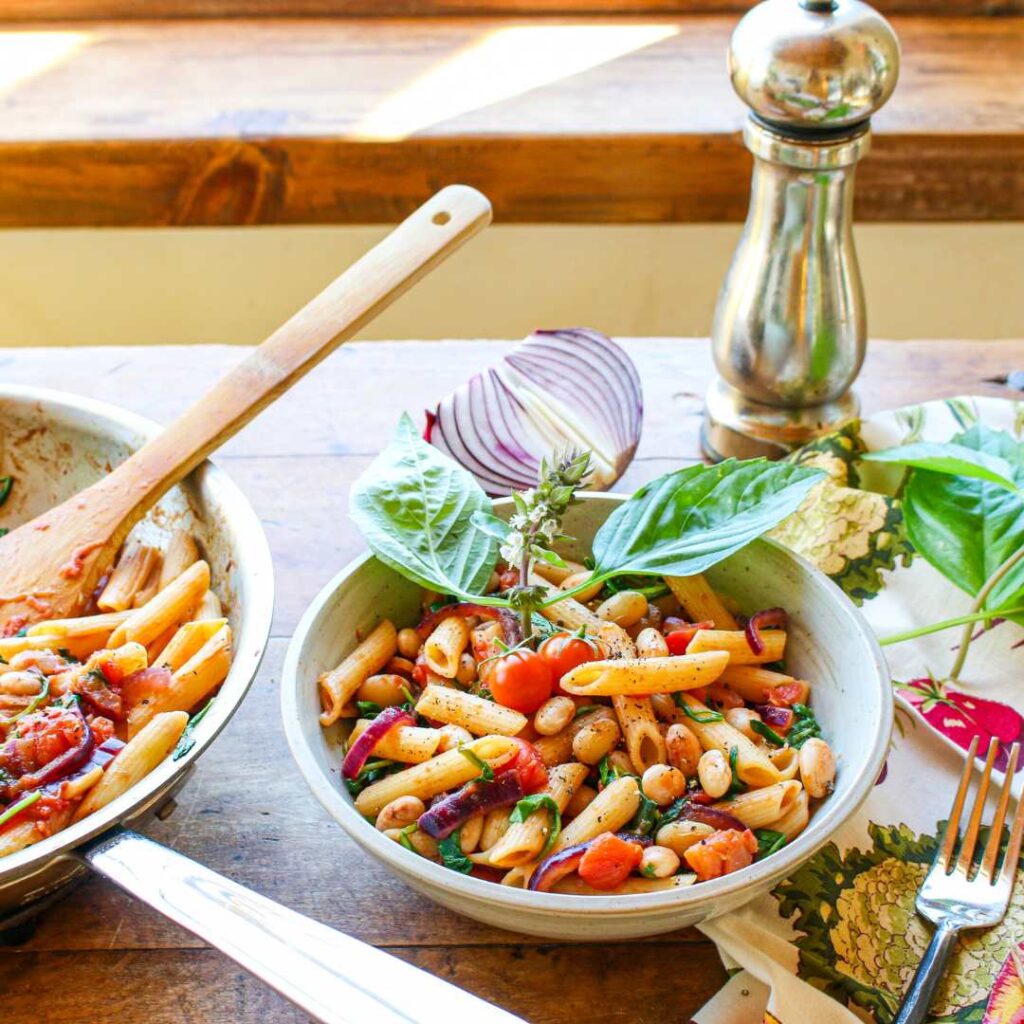 Fresh Cranberry Beans with Pasta and Greens