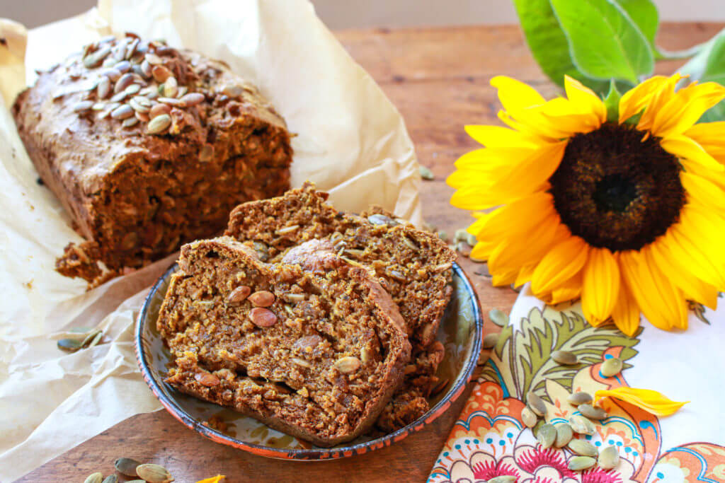 Vegan Pumpkin Bread with Pumpkin Seeds