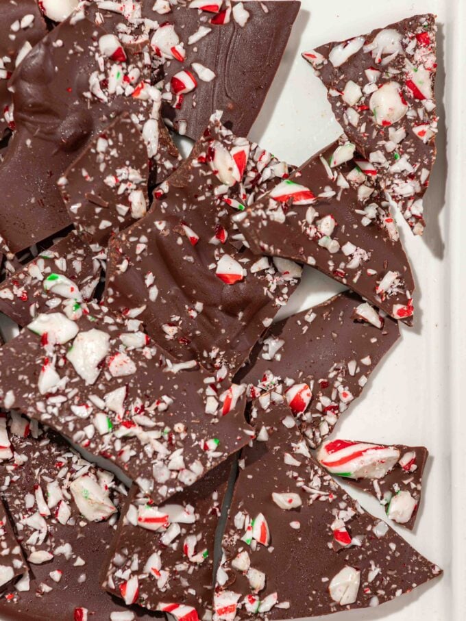 Vegan All Dark Chocolate Peppermint Bark
