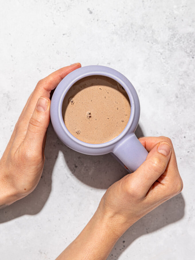 5 Minute Oat Milk Hot Chocolate with Tahini
