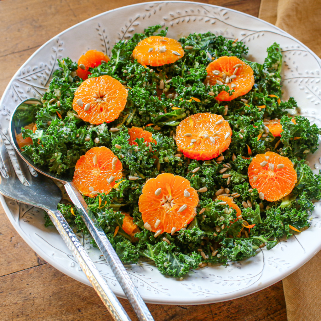 Kale Quinoa Salad Bowl with Mandarins