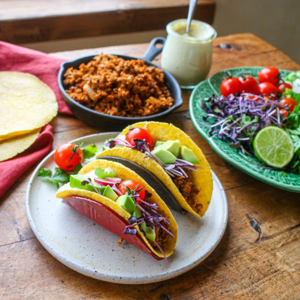 Easy Textured Vegetable Protein Vegan Tacos