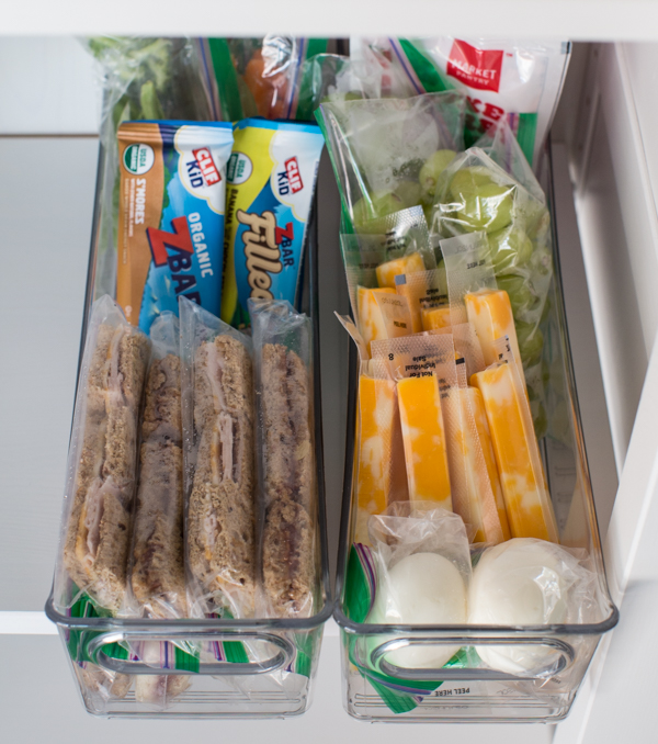 organized refrigerator for kids to eat healthy