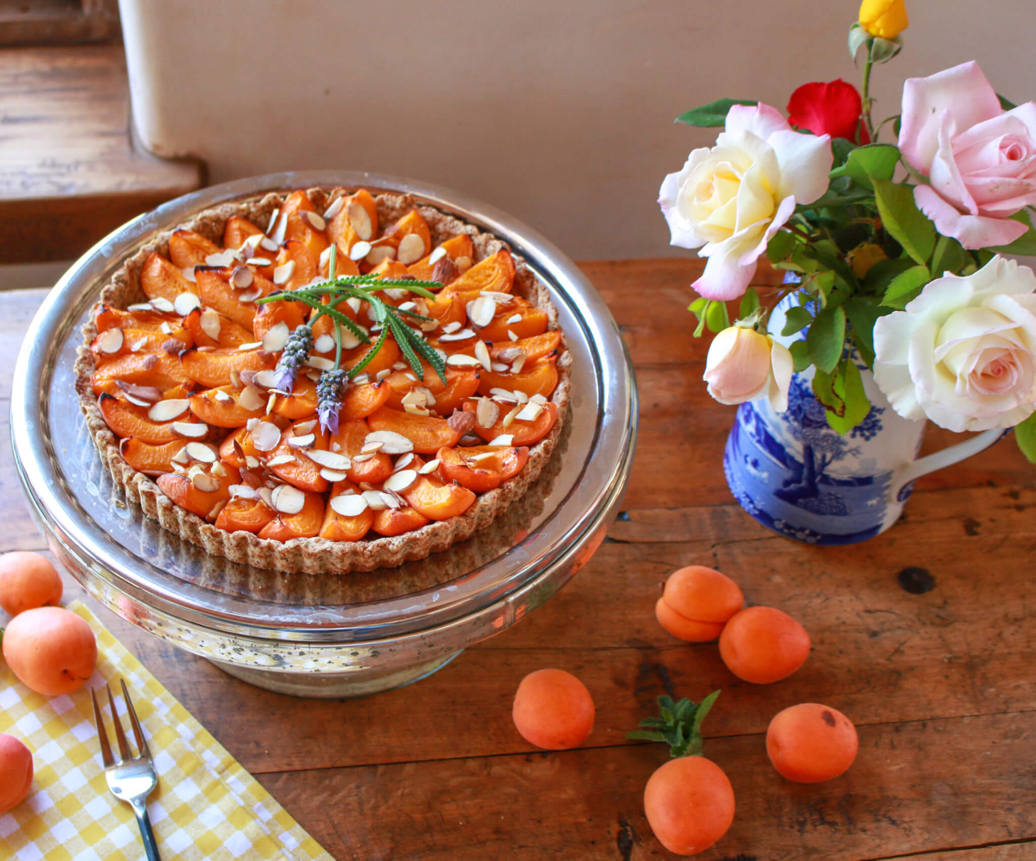 Apricot Tart with Slivered Almonds