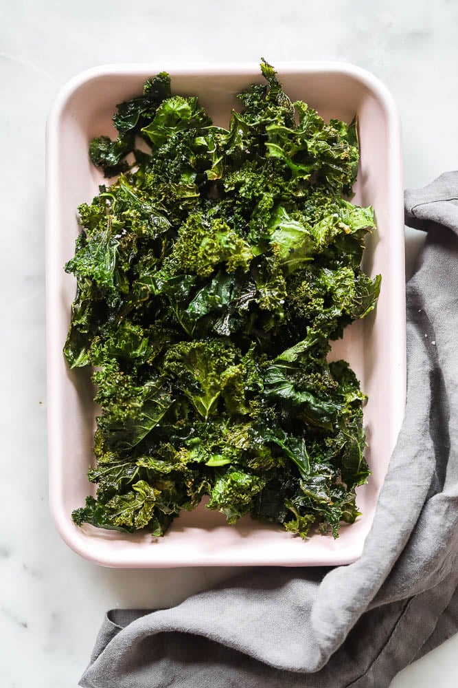 Oven Baked Kale Chips | Dietitian Debbie Dishes