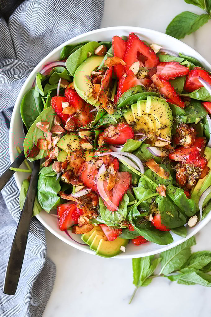 Spinach and Strawberry Salad with Poppyseed Dressing