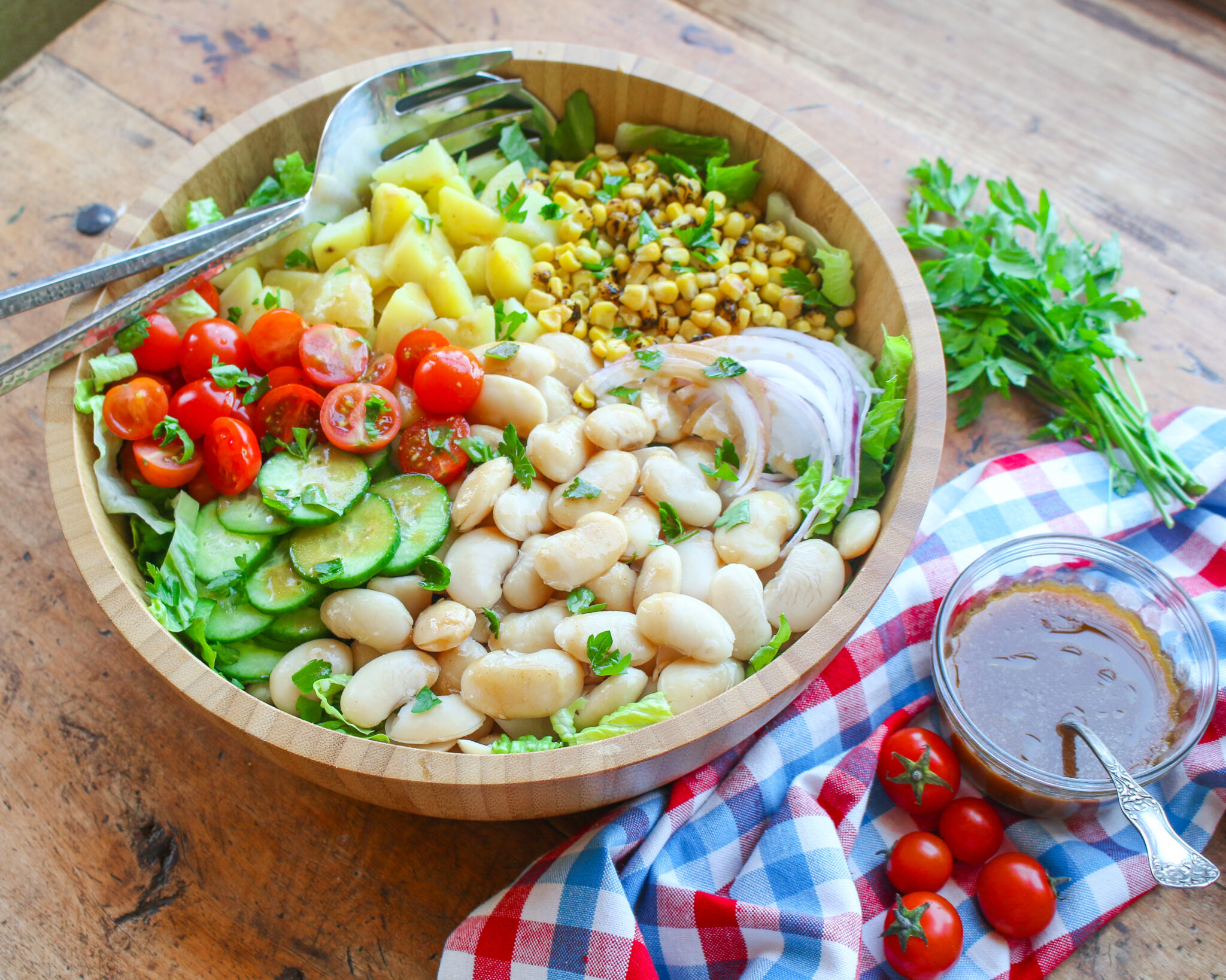 Picnic Potato and Corn Salad with BBQ Dressing