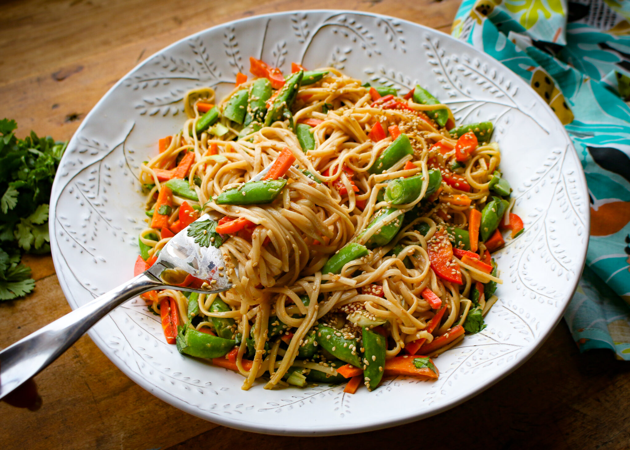 Sesame Noodle Salad with Peas