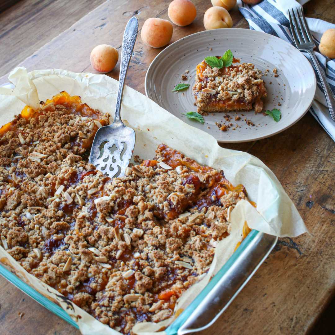Apricot Almond Shortbread Bars