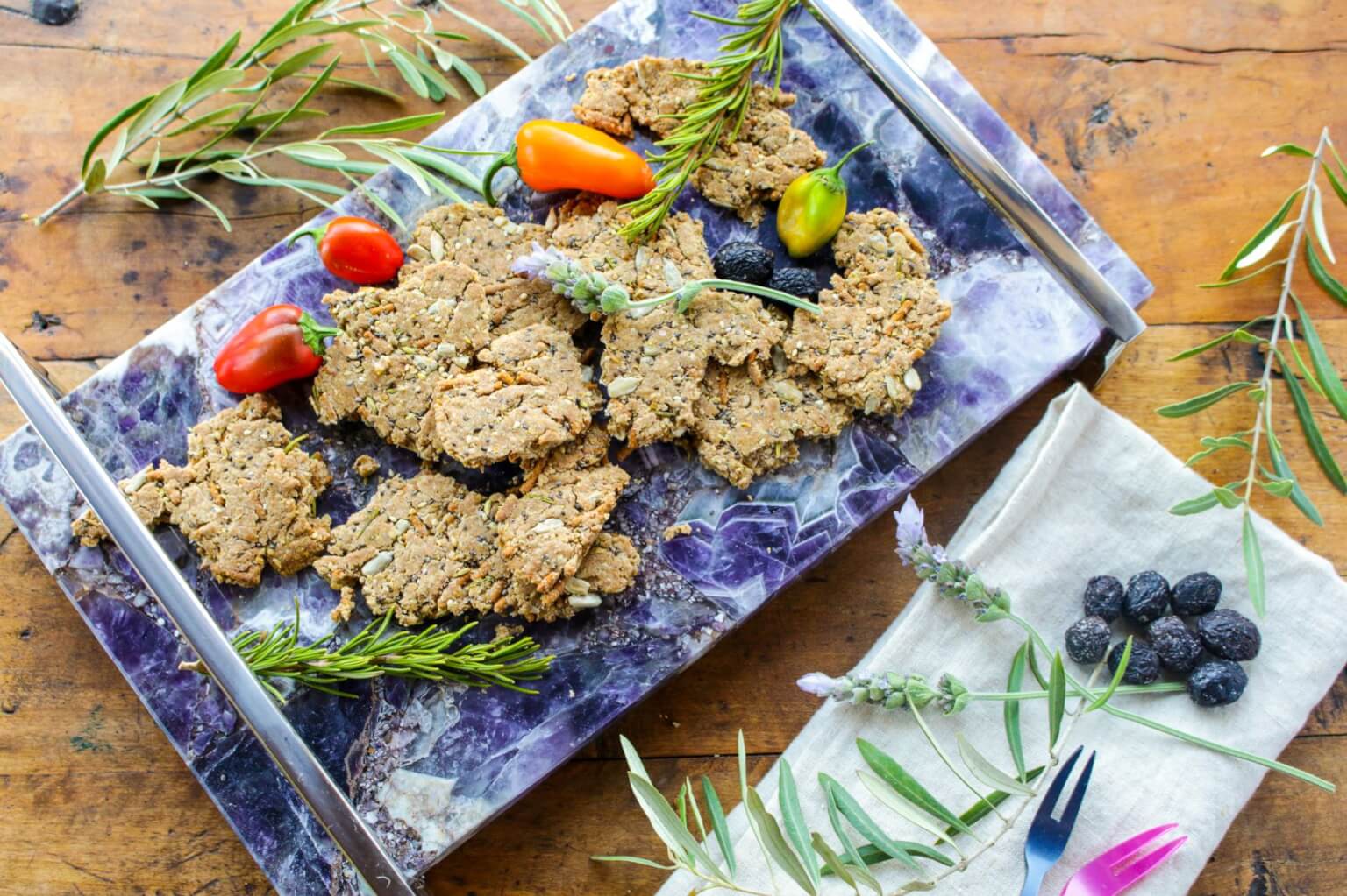 Rosemary Whole Grain Seed Crackers