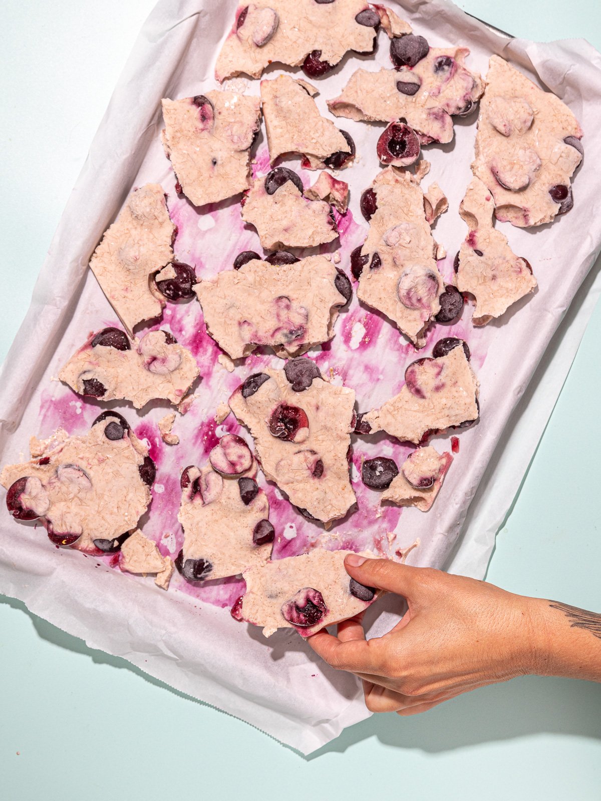 Creamy Cherry Float Frozen Yogurt Bark