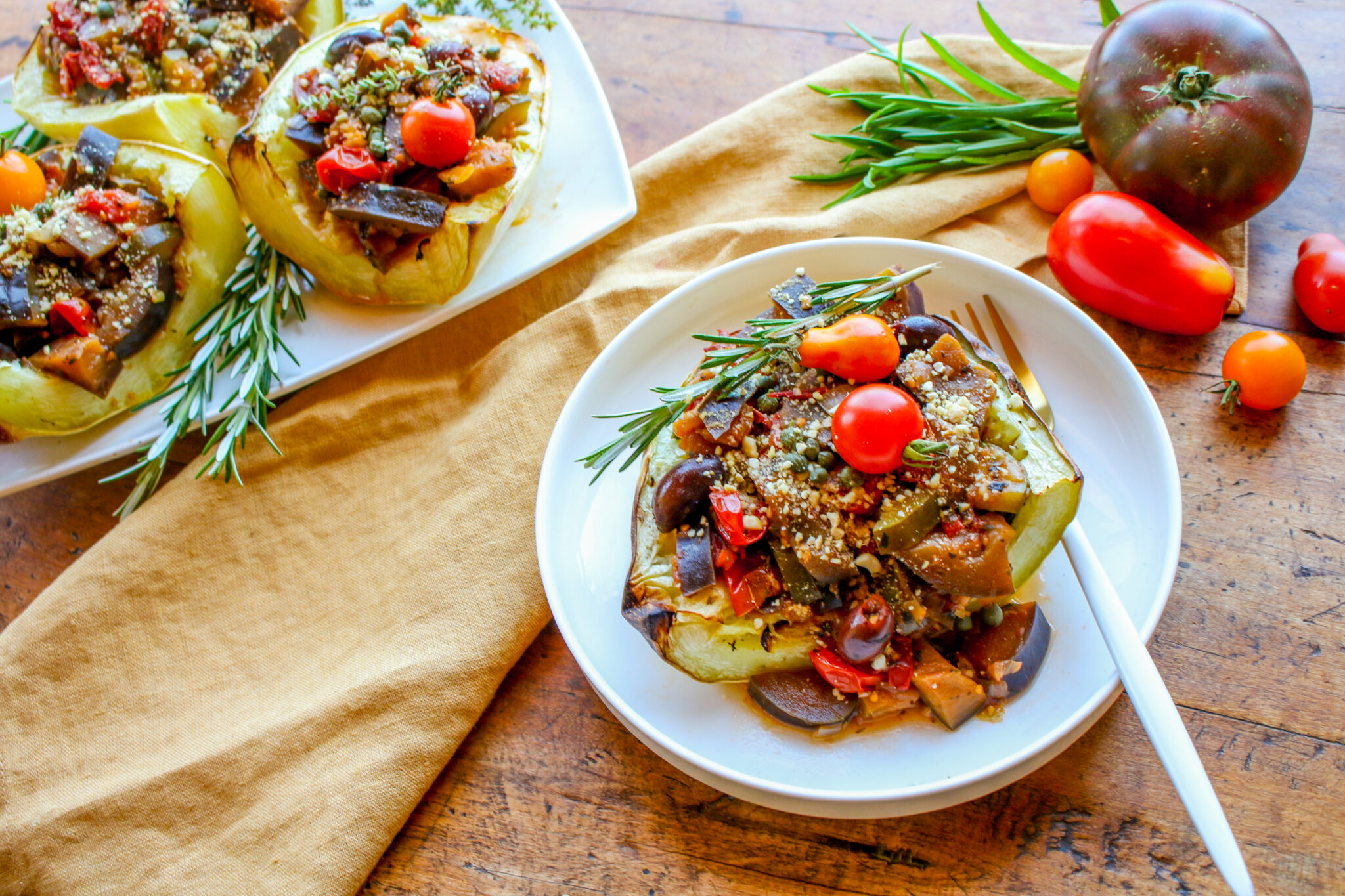 Spaghetti Squash with Ratatouille – Sharon Palmer, The Plant Powered Dietitian