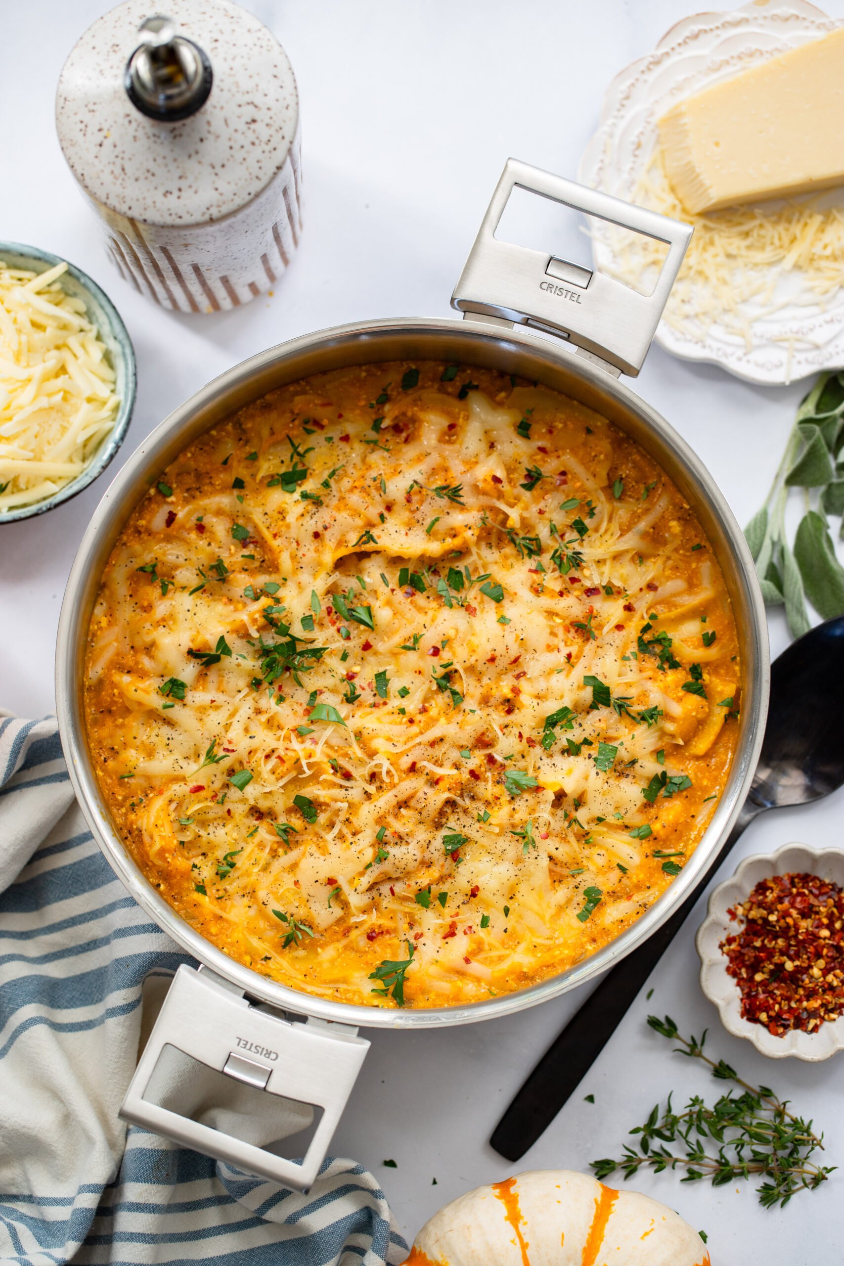 Pumpkin Skillet Lasagna | Dietitian Debbie Dishes