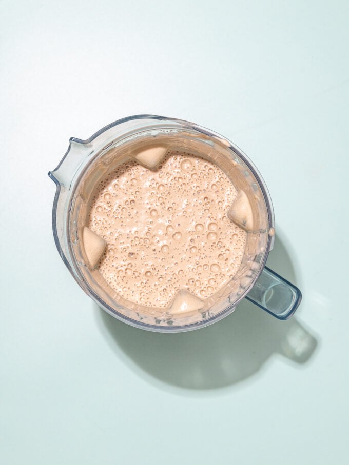 blended mushroom soup in blender