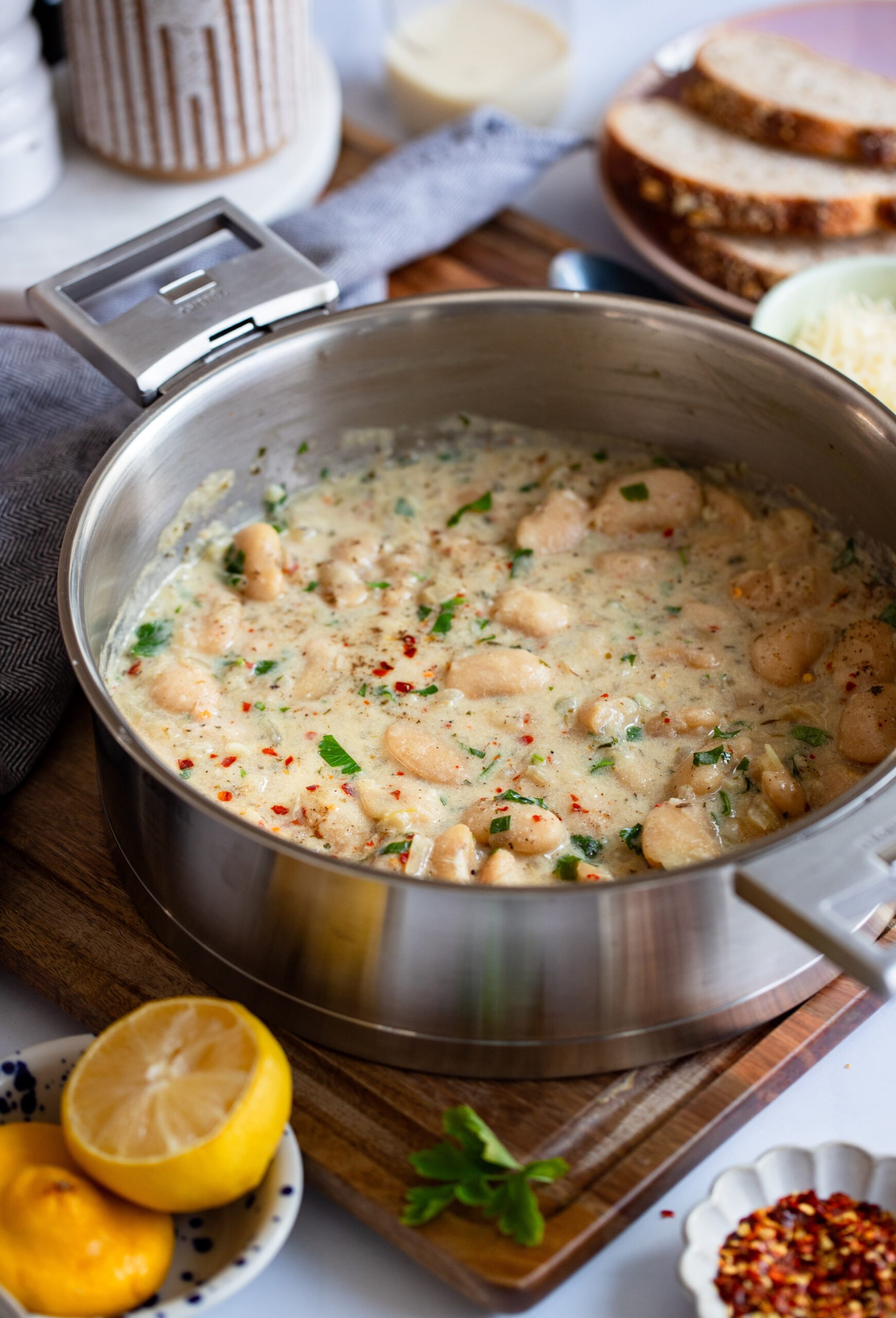 Creamy Parmesan Butter Beans | Dietitian Debbie Dishes