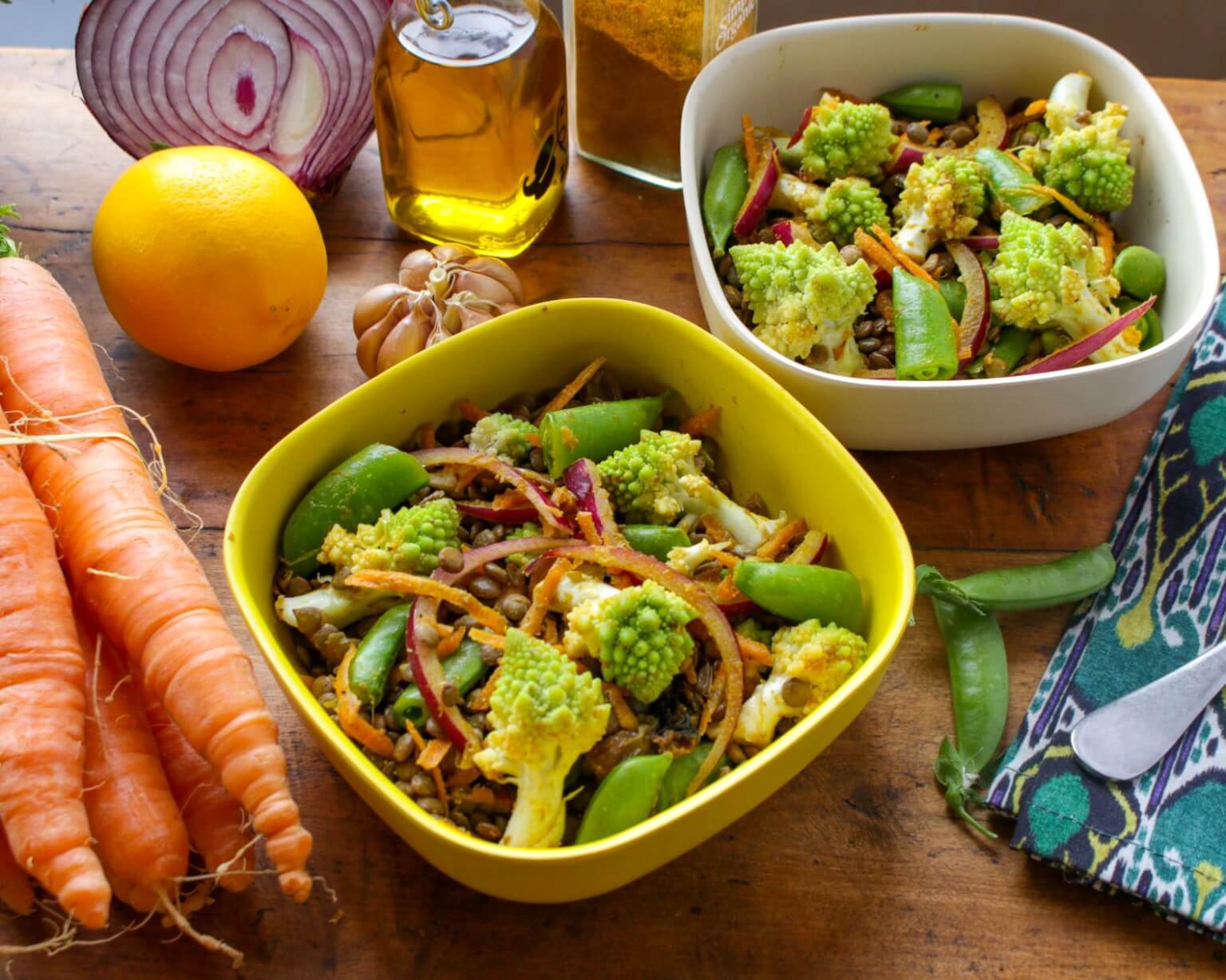Crunchy Curried Cauliflower Lentil Salad